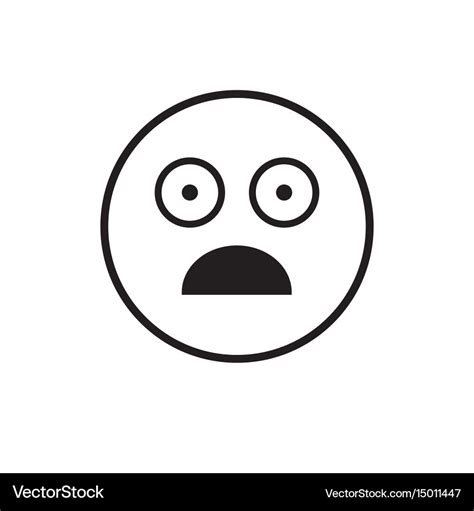 Cartoon face shocked people emotion icon Vector Image