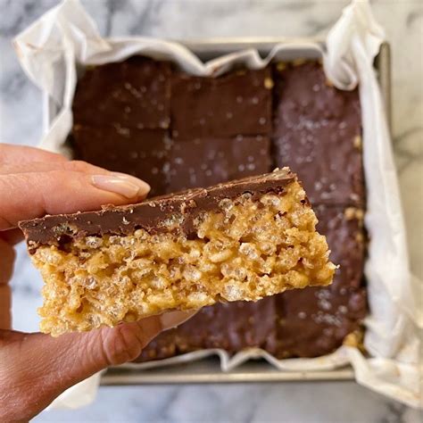 No Bake Crispy Peanut Butter Chocolate Bars – healthyGFfamily.com