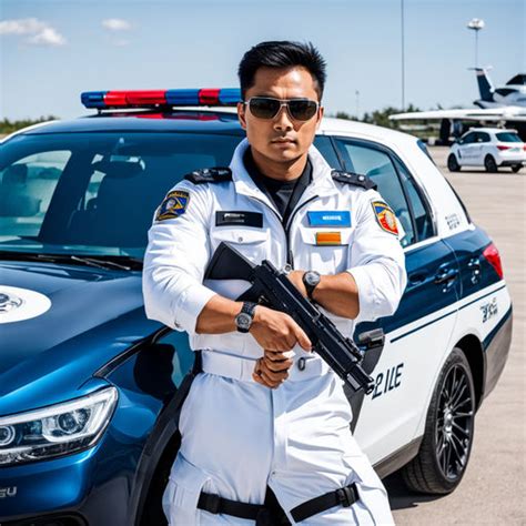 Cosmonaut-Police officer poses with car-photos-detailly wear... by ...