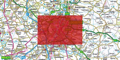 Central Leicester Postcode City Street Map - Digital Download – ukmaps ...