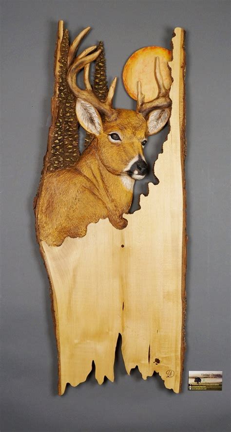 Deer Carved on Wood Wood Carving Linden Tree with by DavydovArt