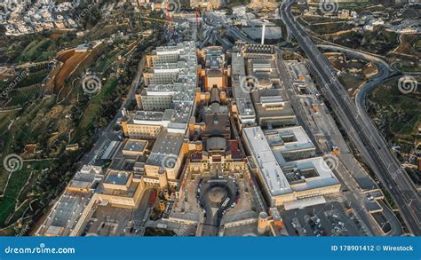 Aerial Shot of Mater Dei Hospital in Malta Surrounded by Other ...