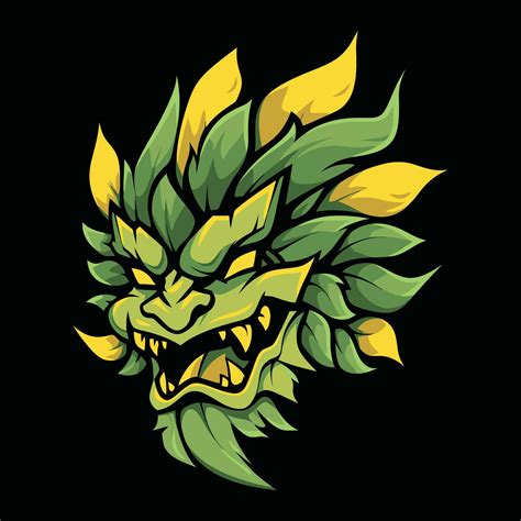 Green Dragon Head Mascot Logo for Esport. Green Dragon T-shirt Design. Green Dragon Logo. Green ...