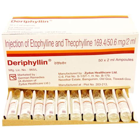 Deriphyllin Injection 10X2 ml Price, Uses, Side Effects, Composition - Apollo Pharmacy