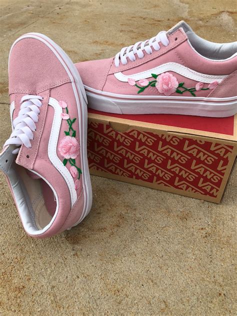 Pink Vans old skool custom vans shoes Vans old skool rose | Etsy