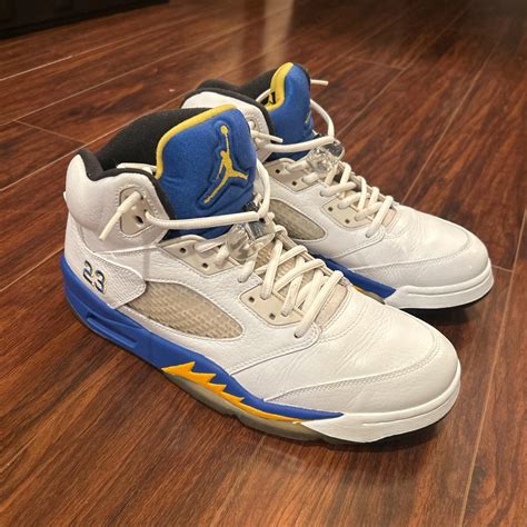 Jordan 5 Retro Laney - Depop