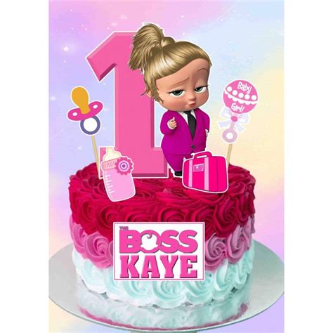 Boss Baby Theme baby girl Customized Cake Topper for Birthday or ...