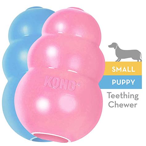 Amazon.com : KONG Puppy Kong Toy, Small, Assorted Pink/Blue : Pet Chew Toys : Pet Supplies Puppy ...