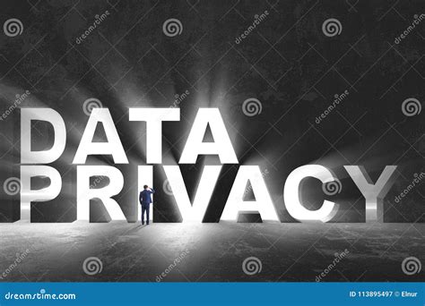 The Data Privacy Concept in Modern it Technology Stock Image - Image of ...