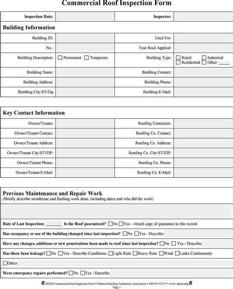 Commercial Roof Inspection Form – Pdf Free Download For Roof Inspection ...