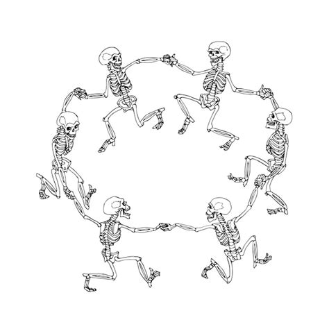 Premium Vector | Funny skeleton dance halloween celebration