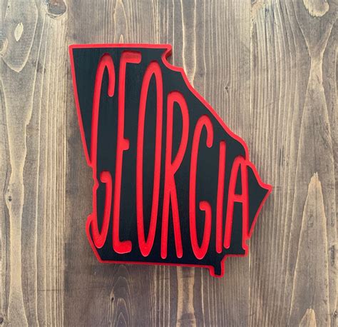 State Wood Sign Georgia Carved Sign Home Decor Sign - Etsy