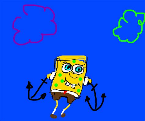 Spongebob wearing anchor arms - Drawception