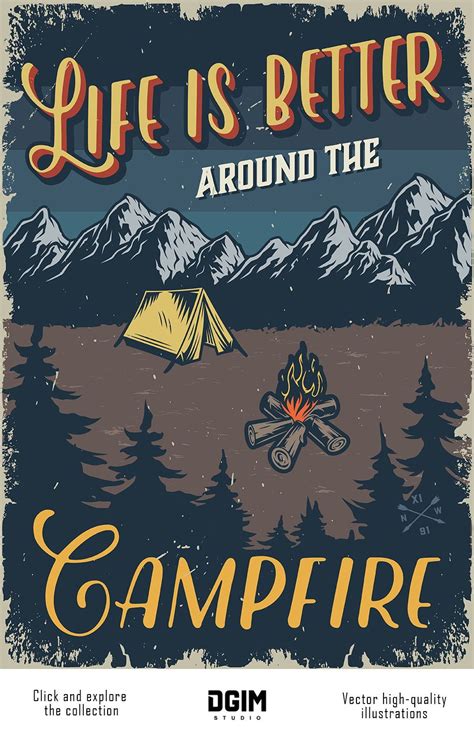 Vintage Camping Designs | Camping art, Illustrations posters, Retro poster