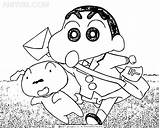 Shin Chan With Dog Coloring Page  Free Printable Pages sketch template