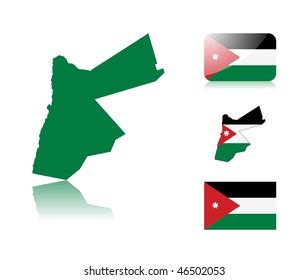 Jordanian Map Including Map Reflection Map Stock Vector (Royalty Free ...