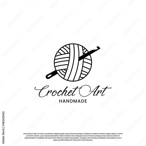 Handmade crochet and knitting logo design. For business authors of ...