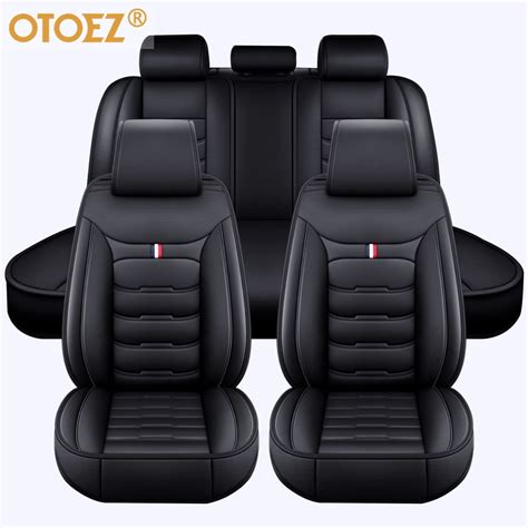 OTOEZ Car Seat Covers Full Set Leather Front and Rear Bench Backrest Seat Cover Set Universal ...