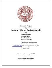 Data Rangers Instacart Market Basket analysis Final Report.docx - Research Project On Instacart ...