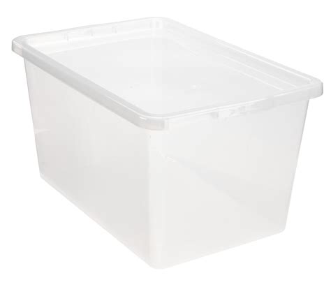 Boîte de rangement BASIC BOX 52L a/couvercle transparent | JYSK