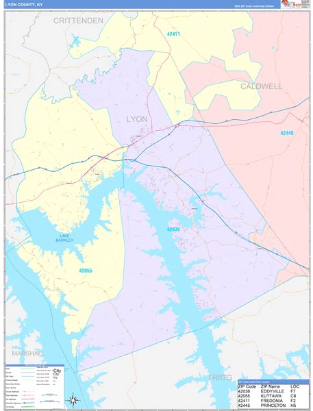 Lyon County, KY Wall Map Color Cast Style by MarketMAPS - MapSales