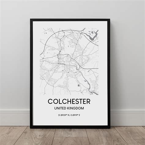 Colchester Map Print Colchester Town Map Art Poster Colchester - Etsy