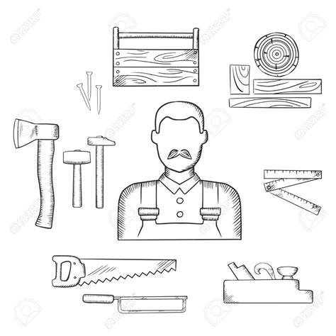 Carpentry Tools Drawing at GetDrawings | Free download