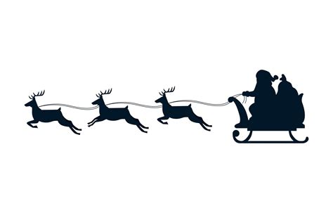 silhouette of sled santa claus with reindeer isolated icon 3298977 ...