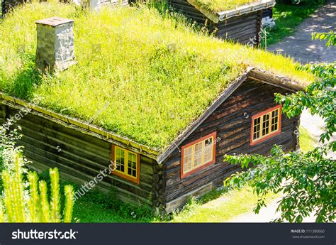 Norwegian Typical Grass Roof Country House Stock Photo 111380660 : Shutterstock