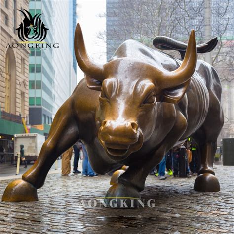 Famous Street Landmark Bronze Outdoor Wall Street Bull Statue - custom