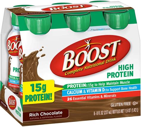 BOOST High Protein Nutritional Energy Drinks, Chocolate 8 oz, 6 ea ...