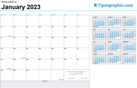 FREE DOWNLOAD > Download the 2023 Yearly Calendar with Week Numbers