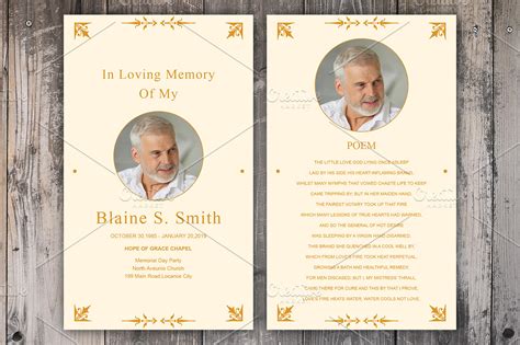 Memorial Prayer Card Template Free