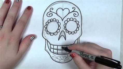 Easy Sugar Skull Outline - Game Master