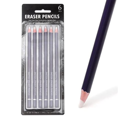 6pcs Artist Eraser Pencils Sketch Pencil Eraser Drawing Pen-style Erasers Ideal For Artist ...