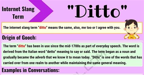 Ditto Meaning: What Does the Interesting Slang Term "Ditto" Mean? • 7ESL