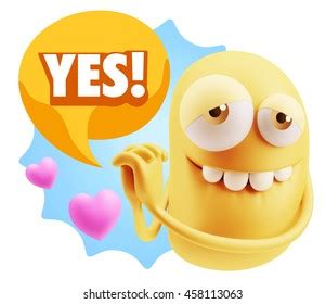 3d Rendering Emoji Saying Yes Colorful Stock Illustration 458113063 ...