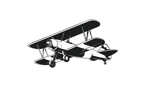 black and white airplane illustration in retro style 36379472 Vector Art at Vecteezy