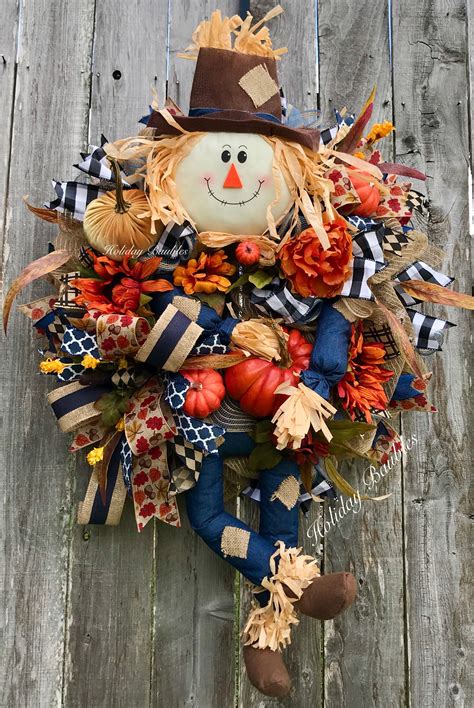 Scarecrow Wreath🌾 by Holiday Baubles | Fall crafts decorations, Fall thanksgiving wreaths, Door ...