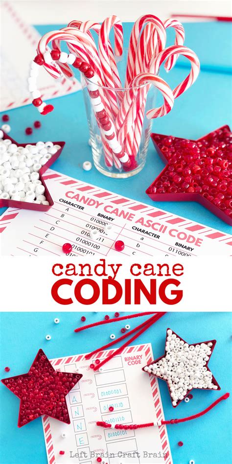 Candy Cane Coding STEAM Activity for Kids - Left Brain Craft Brain