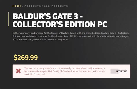 Collector's Edition Sold Out : r/BaldursGate3