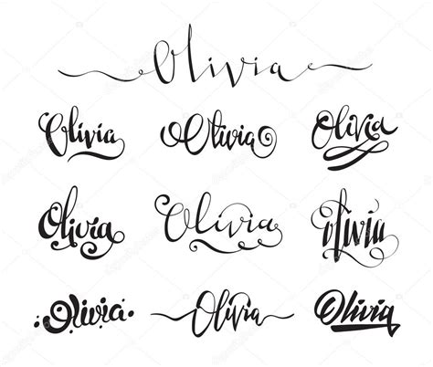 Ihoto: tattoo names | Personal name tattoo Olivia — Stock Vector © Andrew_Rybalko #108301366