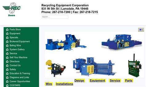 Recycling Equipment Corporation | Recycling Equipment Manufacturers