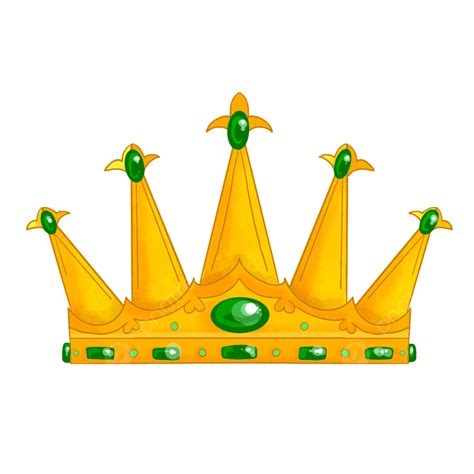 Green Gem PNG Transparent, Green Gem Cartoon Golden Crown, Decorative ...