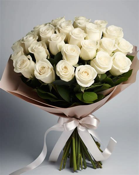 Radiance 24 White Rose Bouquet - Making Dream