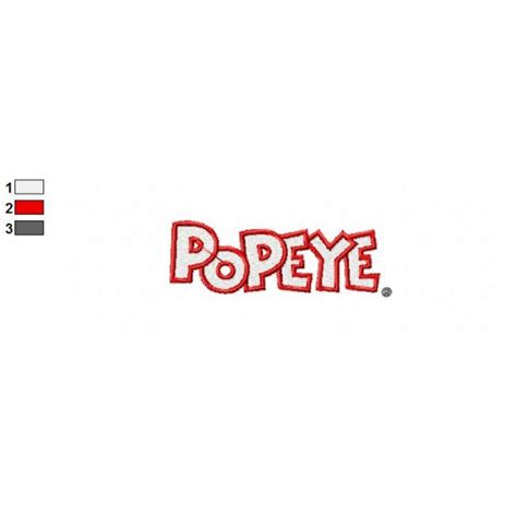 Popeye Logo Embroidery Design