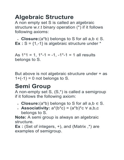 Algebraic Structure