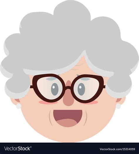 Old woman face with hairstyle Royalty Free Vector Image