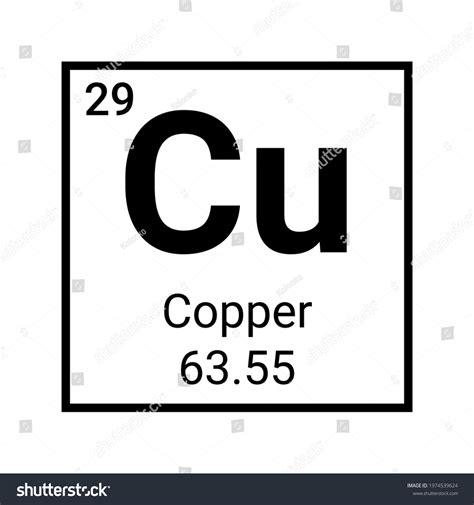 Copper Symbol Periodic Table Element Cu: vetor stock (livre de direitos ...