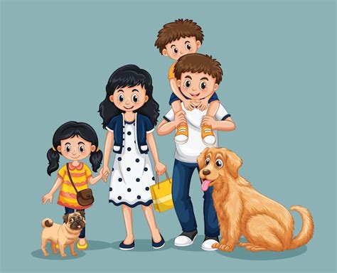 Premium Vector | Happy family member cartoon character